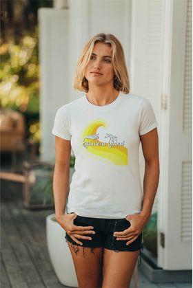 T-Shirt Vintage Femme Blanc...
