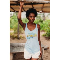 Débardeur Vintage Femme Ciel Guitare Bleu