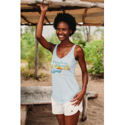 Débardeur Vintage Femme Ciel Guitare Bleu